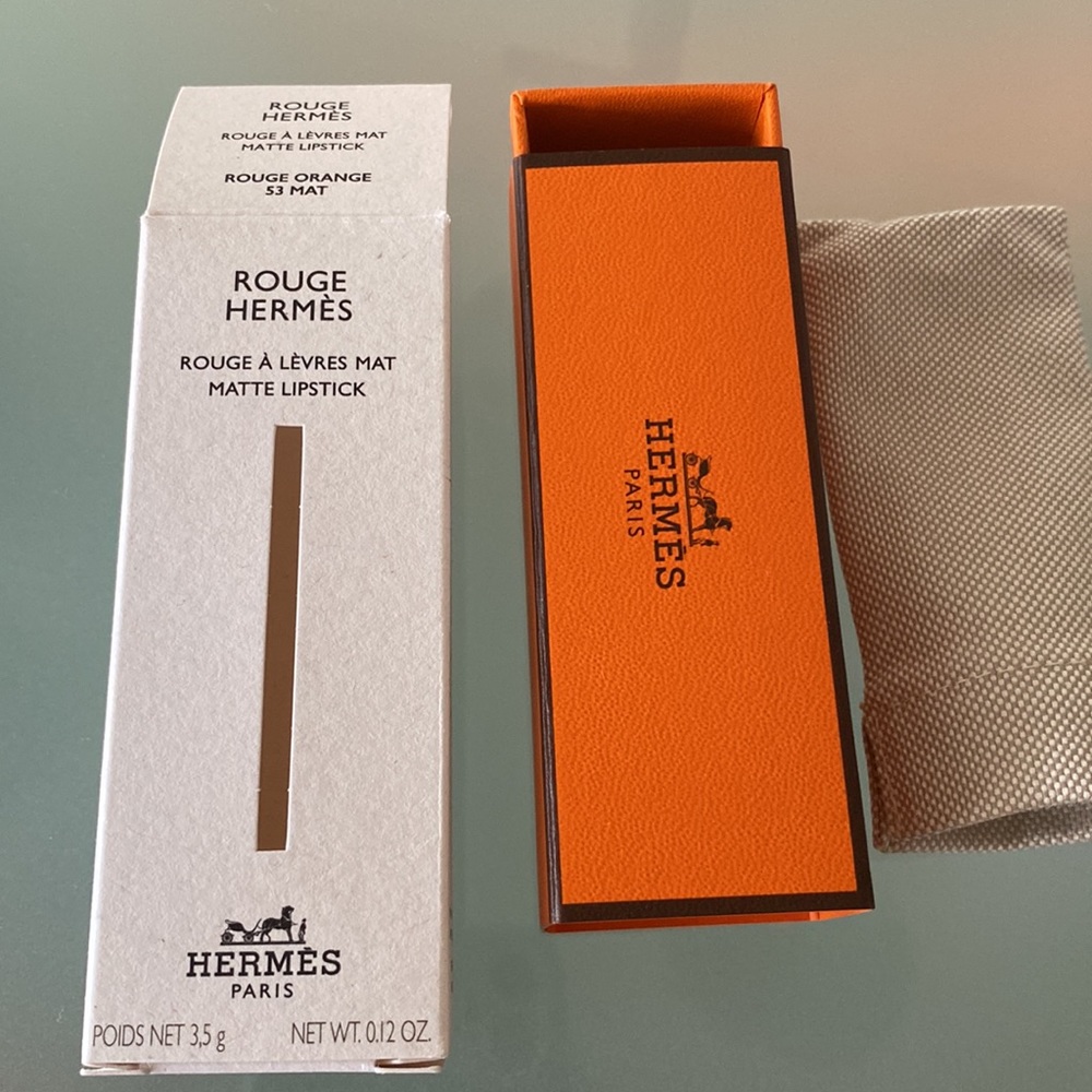 NIB Auth HERMÈS Rouge Hermès, Matte lipstick ROUGE ORANGE 53 Made in ITALY - Picture 9 of 12